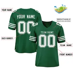 Green White Classic Mesh Authentic Football Jersey 4