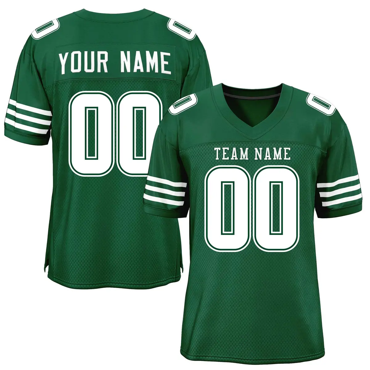 Green White Classic Mesh Authentic Football Jersey