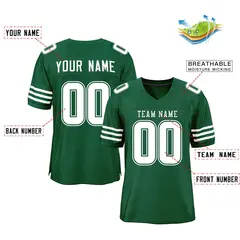Green White Classic Mesh Authentic Football Jersey 2