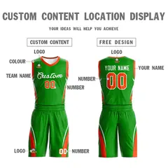 Green White Classic Mesh Basketball Jersey Sets 3