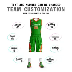 Green White Classic Mesh Basketball Jersey Sets 4