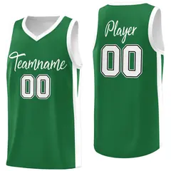 Green White Classic Mesh Sport Basketball Jersey