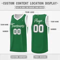 Green White Classic Mesh Sport Basketball Jersey 2