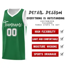 Green White Classic Mesh Sport Basketball Jersey 4