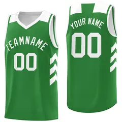 Green White Classic Mesh Sport Basketball Jersey