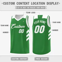 Green White Classic Mesh Sport Basketball Jersey 2