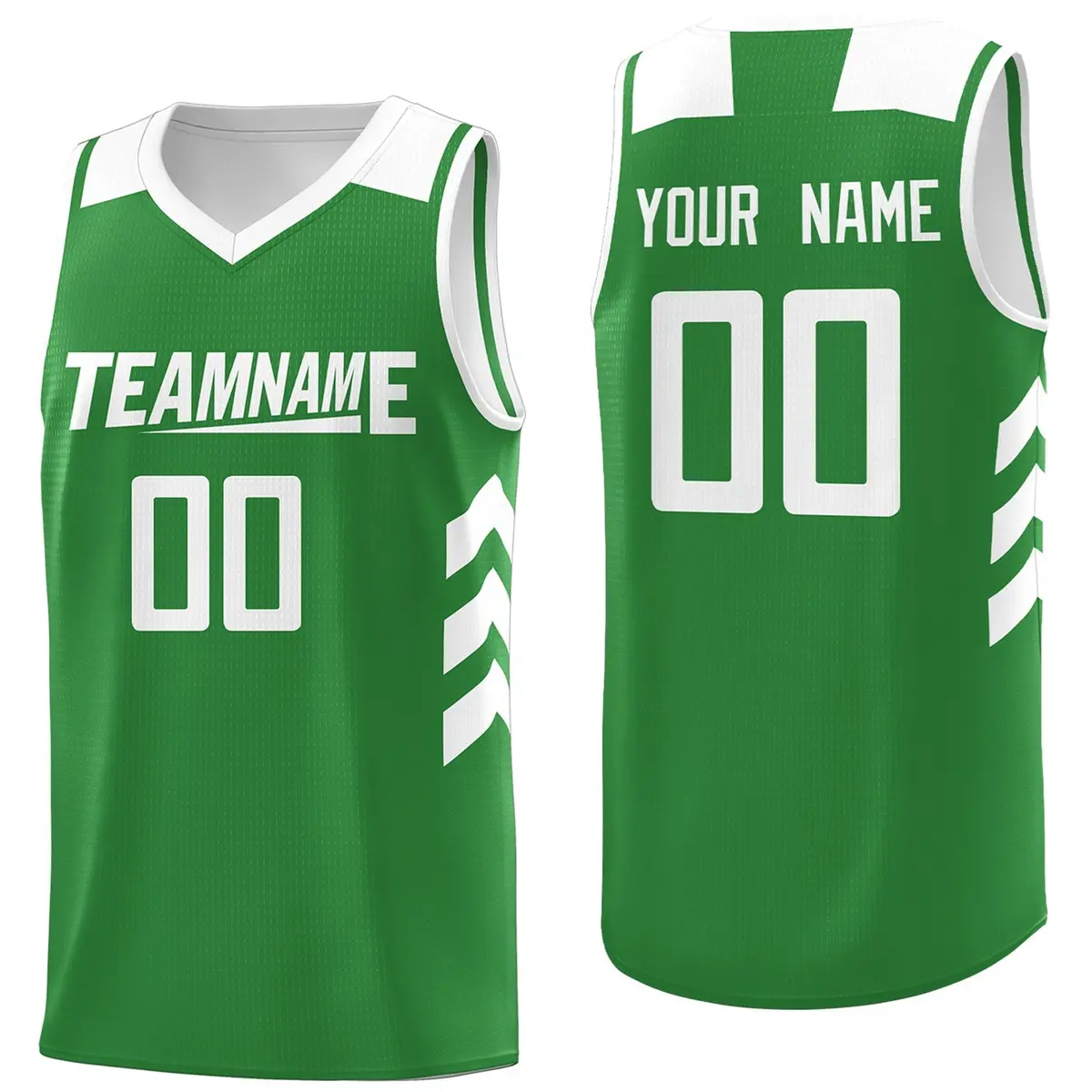 Green White Classic Mesh Sport Basketball Jersey