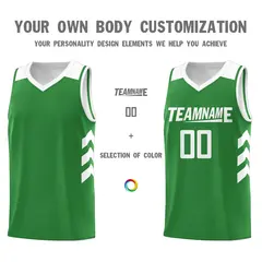Green White Classic Mesh Sport Basketball Jersey 3