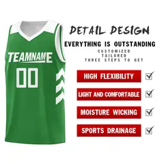 Green White Classic Mesh Sport Basketball Jersey 4