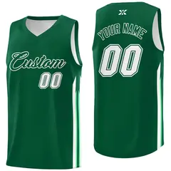 Green White Classic Mesh Sport Basketball Jersey