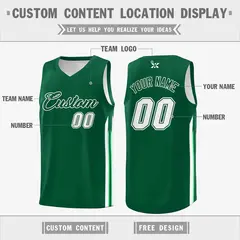 Green White Classic Mesh Sport Basketball Jersey 2