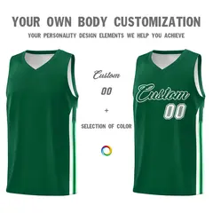 Green White Classic Mesh Sport Basketball Jersey 3