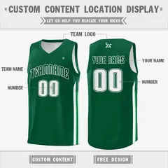 Green White Classic Mesh Sport Basketball Jersey 2