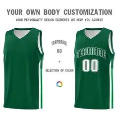 Green White Classic Mesh Sport Basketball Jersey 3