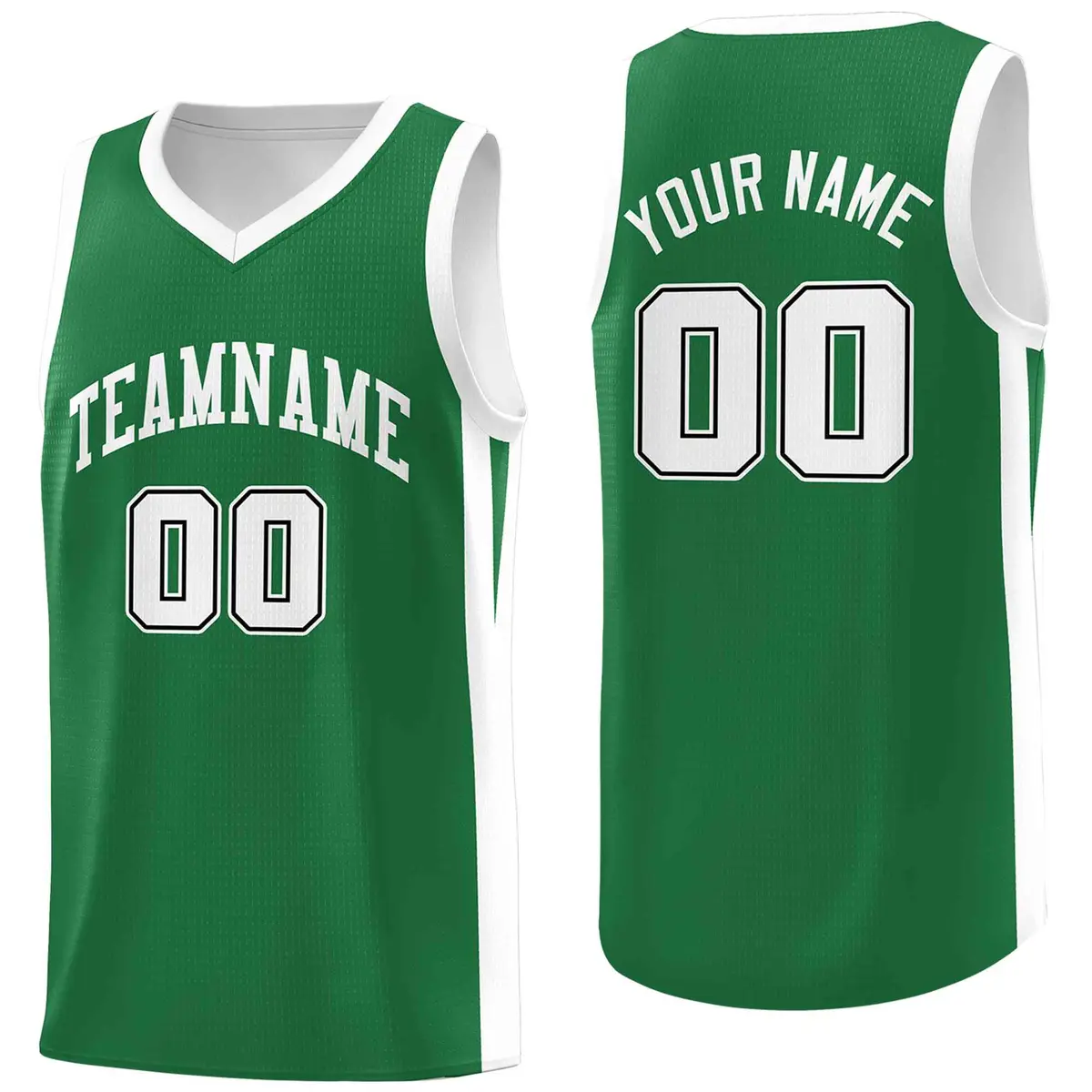 Green White Classic Mesh Sport Basketball Jersey