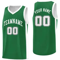 Green White Classic Mesh Sport Basketball Jersey