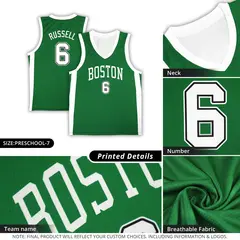 Green White Classic Mesh Sport Basketball Jersey 5