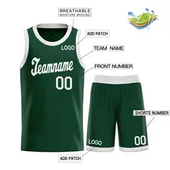 Green White Classic Sets Basketball Jersey 3