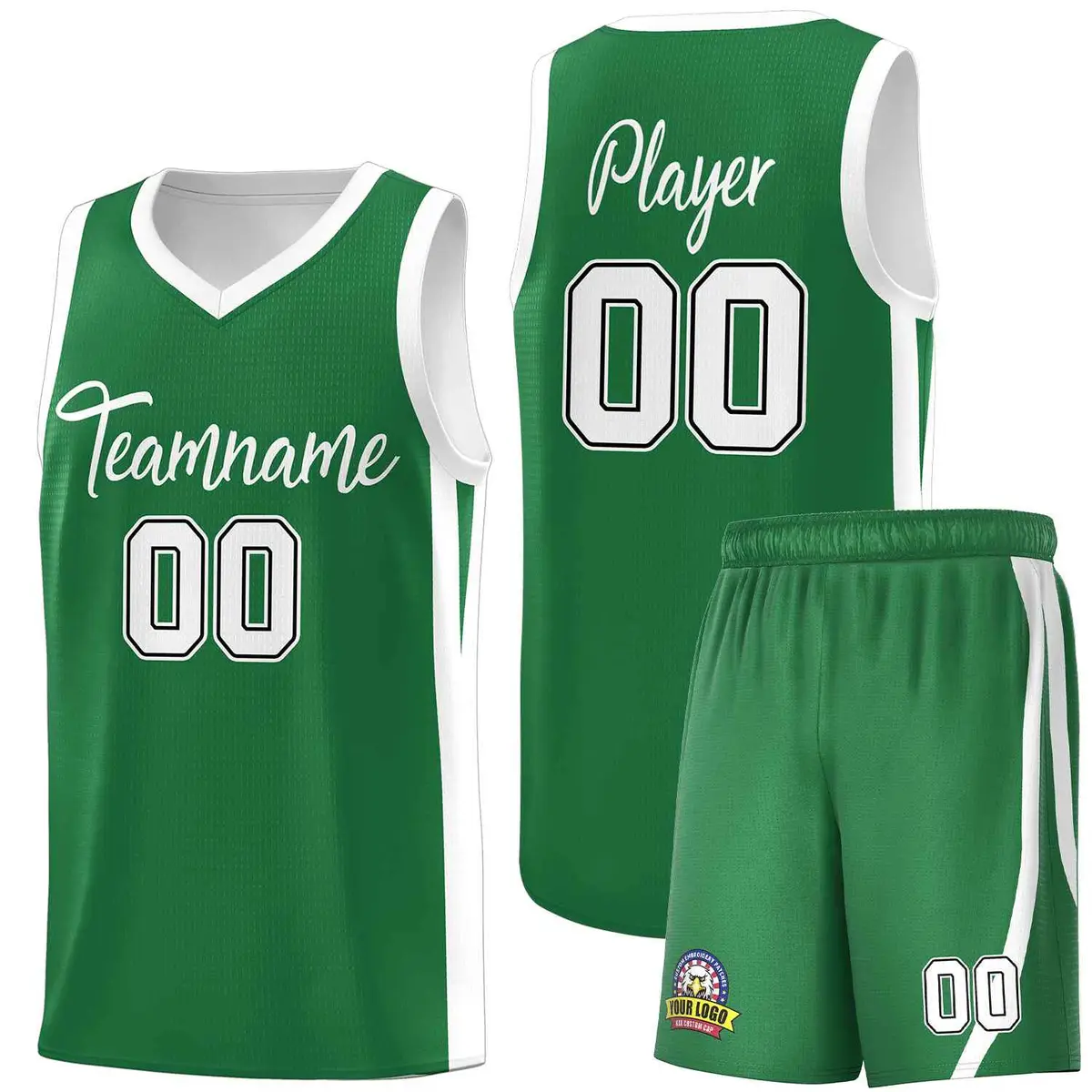 Green White Classic Sets Basketball Uniform Jersey