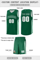 Green White Classic Sets Basketball Uniform Jersey 2