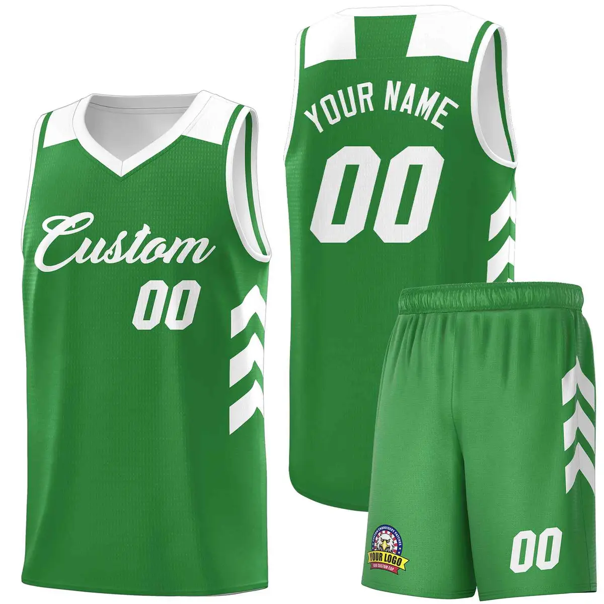 Green White Classic Sets Basketball Uniform Jersey