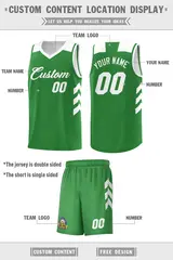 Green White Classic Sets Basketball Uniform Jersey 2