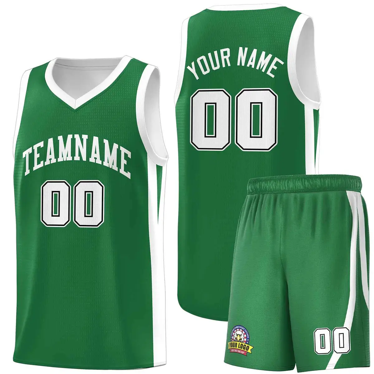 Green White Classic Sets Basketball Uniform Jersey