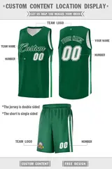 Green White Classic Sets Basketball Uniform Jersey 2