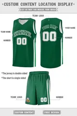 Green White Classic Sets Basketball Uniform Jersey 2