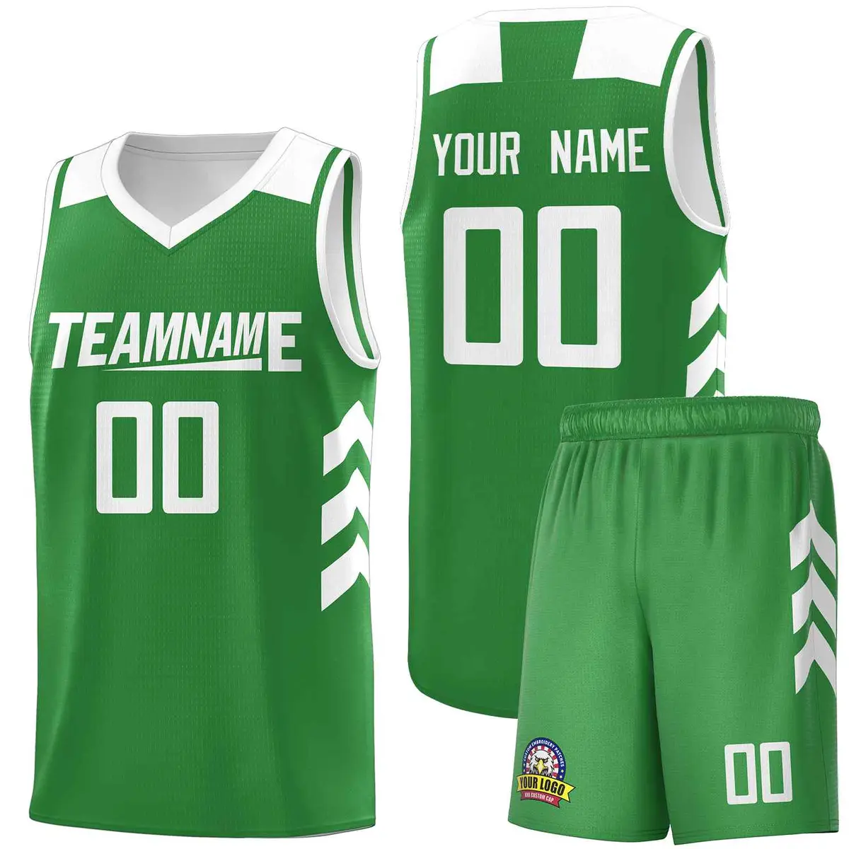 Green White Classic Sets Basketball Uniform Jersey