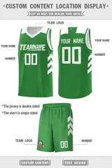 Green White Classic Sets Basketball Uniform Jersey 2