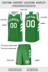 Green White Classic Sets Basketball Uniform Jersey 2