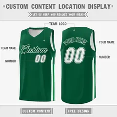 Green White Classic Sport Game Basketball Jersey 2