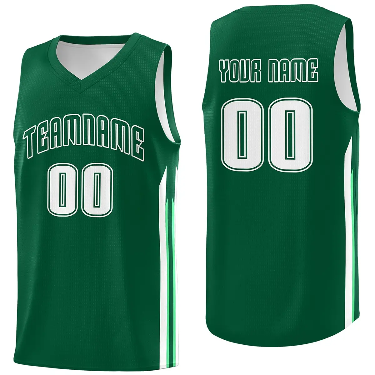 Green White Classic Sport Game Basketball Jersey