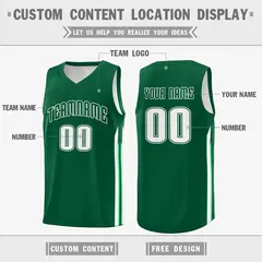 Green White Classic Sport Game Basketball Jersey 2