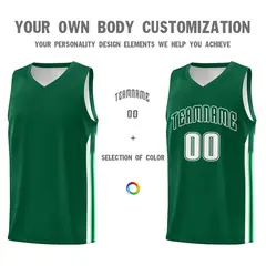 Green White Classic Sport Game Basketball Jersey 3