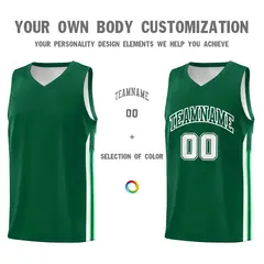 Green White Classic Tops Mesh Bull Basketball Jersey 3