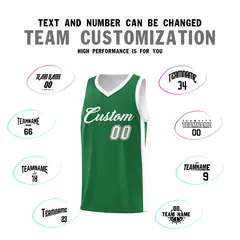 Green White Classic Tops Outdoor Basketball Jersey 3