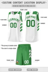 Green White Double Side Basketball Jersey 2
