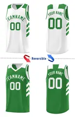 Green White Double Side Basketball Jersey 3