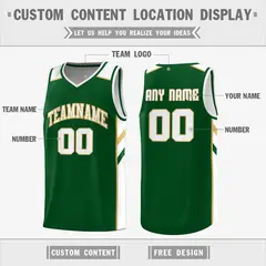 Green White Double Side Basketball Jersey 2