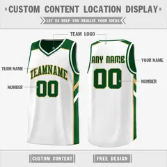 Green White Double Side Basketball Jersey 3