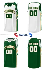 Green White Double Side Basketball Jersey 4