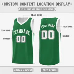 Green White Double Side Basketball Jersey 2