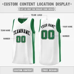 Green White Double Side Basketball Jersey 3