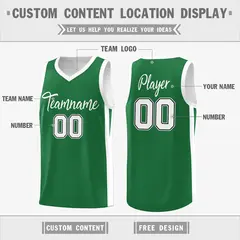 Green White Double Side Basketball Jersey 2