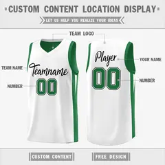 Green White Double Side Basketball Jersey 3