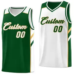 Green White Double Side Casual Basketball Jersey