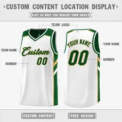 Green White Double Side Casual Basketball Jersey 3