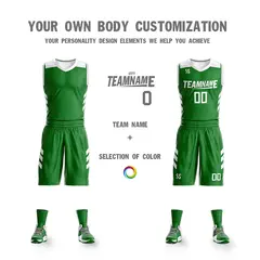 Green White Double Side Mesh Sportswear Basketball Jersey 4